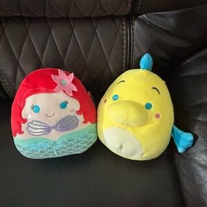 Squishmallow Little Mermaid Ariel and Flounder 8”